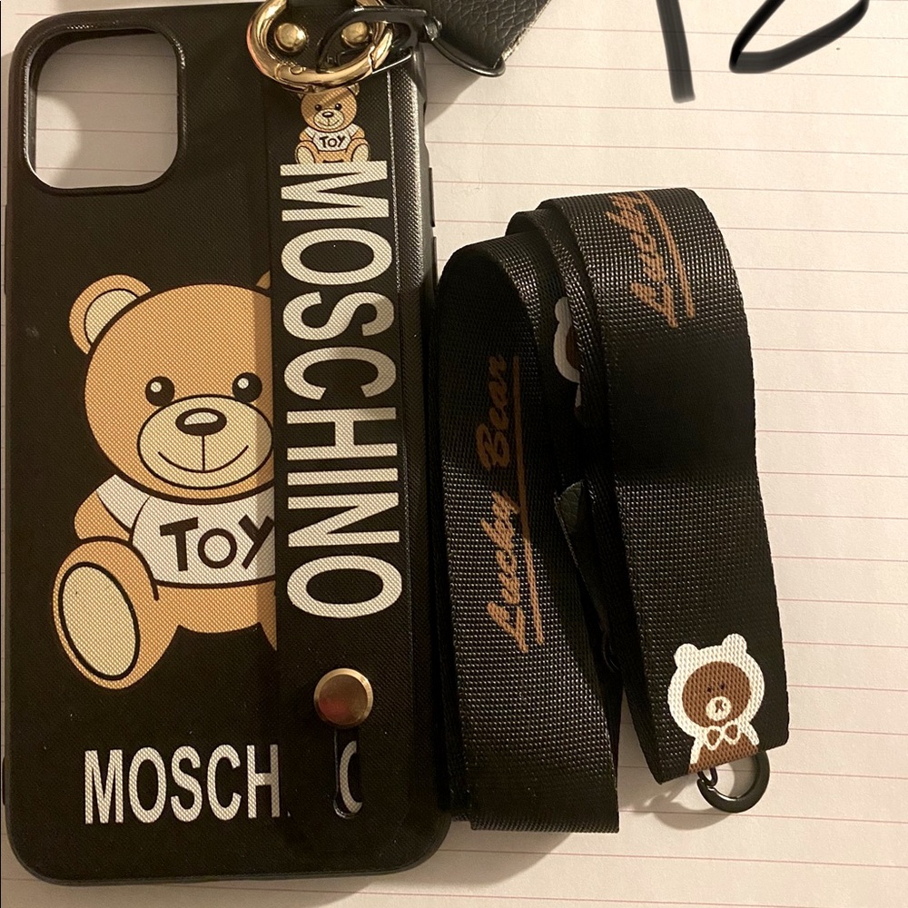 Moschino Bear phone case with straps